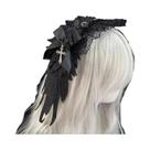 Tiara De Renda Com Babados Y2K Wing Bownet, Acessório De Cabelo Gótico Lolita Harajuku Para Meninas Tiara De Renda Com Babados Y2K Wing Bownet, Acessório De Cabelo Gótico Lolita Harajuku Para Meninas