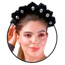 Tiara de Rosas Pretas Com Mini Caveiras pra Fantasia Halloween
