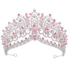 Tiara de strass rosa de luxo para casamentos e eventos especiais
