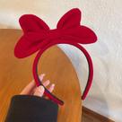 Tiara De Veludo Vermelho Com Laço Grande Para Mulheres, Elegante, Moderna E Charmosa