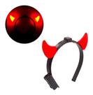 Tiara Diabinha Com Luz Led Vermelho Para Festa Halloween