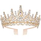 Tiara e coroas CURASA Gold Crystal Queen Crown para mulheres