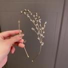 Tiara Elegante Com Pérolas E Strass Para Mulheres, Acessório De Cabelo Em Camadas Com Estrelas E