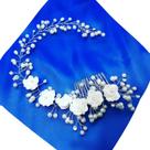 Tiara Enfeite Arranjo Cabelo Noiva Dama Perola Flor Strass