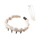 Tiara Feminina Antiderrapante De Tecido Com Dentes, Acessório De Cabelo Moderno E Elegante