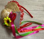 Tiara festa junina arco com chapeu e girassol