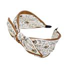Tiara Floral Feminina Com Laço E Orelhas De Coelho, Acessório De Cabelo Paisley Para Meninas
