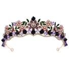 Tiara floral vintage de cristal roxo e pérola para noivas
