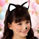 Tiara Gatinho Infantil com Glitter Preta