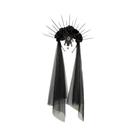 Tiara Gótica Feminina Com Véu De Rosas Pretas Para Fantasia De Halloween E Acessórios De Cabelo