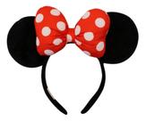 Tiara Infantil Com Laço da Minnie Vermelha Luxo