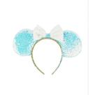 Tiara Laço Branco Orelhas Azul Lantejoulas Minnie - Disney DYG101TR-MK15-D
