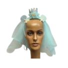 Tiara Luxo para Noiva c/ Coroa e Véu Duplo