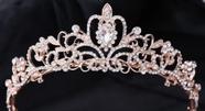 Tiara Noiva Princesa Dourada com Cristais Austríacos Alto Brilho