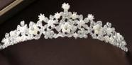 Tiara Noivas Flores de Cristais Alto Brilho estilo Princesa