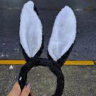 Tiara orelha coelho pelúcia flexível Tiara orelha coelho pelúcia flexível