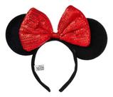 Tiara Orelhas Minnie Laço Vermelho Lantejoulas MK2 Tiara Orelhas Minnie Laço Vermelho Lantejoulas MK2