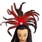 Tiara Pena Pedra Pluma Carnaval Fantasia Bloquinho Cosplay Cor:vermelha