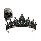 Tiara Vintage Preta Com Cristais E Strass Para Mulheres, Acessórios De Cabelo Para Festa De