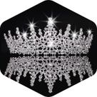 Tiara y coronas Kamirola plateadas de cristal para bodas para mujeres