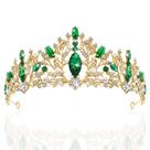 Tiaras Crown TAROSE em ouro e cristal verde para mulheres e meninas Tiaras Crown TAROSE em ouro e cristal verde para mulheres e meninas