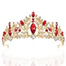 Tiaras Crown TAROSE em ouro e cristal vermelho para mulheres e meninas Tiaras Crown TAROSE em ouro e cristal vermelho para mulheres e meninas