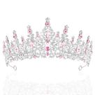 Tiaras Crown TAROSE em prata e cristal rosa para mulheres e meninas Tiaras Crown TAROSE em prata e cristal rosa para mulheres e meninas