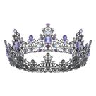 Tiaras de casamento barrocas Crown SWEETV Queen para mulheres, pretas e cinzentas