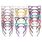 Tiaras de orelha de gato OJYUDD 24 cores para meninas e adultos x24