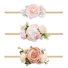 Tiaras florais para meninas, mligril, 3 peças para 1 a 6 anos