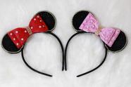 Tiaras Orelhinhas Minnie Rosa E Vermelha