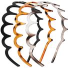 Tiaras Yeshone Shark Tooth Plastic em forma de U, pretas, 3 unidades
