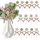 TICIAGA, 14 peças de palhetas de madeira de Natal, vermelho, verde, doce, decoração