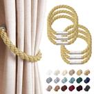 Tiebacks de cortina NICEEC Strong Magnetic, pacote com 6 unidades, poliéster dourado Tiebacks de cortina NICEEC Strong Magnetic, pacote com 6 unidades, poliéster dourado