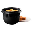 Tigela batedeira 1 litro preta com tampa branca da tupperware