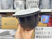 Tigela Batedeira 1 Litro Preta com Tampa Branca - Tupperware