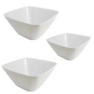 Tigela bowl 3un quadrado melamina branco cumbuca salada Tigela bowl 3un quadrado melamina branco cumbuca salada
