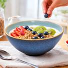 Tigela Bowl 650ml Cerâmica Azul Multiuso Sopa Cereal Salada