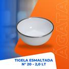 Tigela Bowl Esmaltada Ágata Borda Inox 2 Litros Metallouça - branco