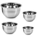Tigela Bowl Inox Bacia Cumbuca Kit 4 uni Preparo Receira Cozinha Residencial Industrial Resistente Multiuso