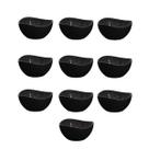 Tigela Bowl Jogo de Sobremesa Cremeira Pote Preto 10un