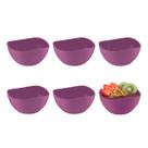 Tigela Bowl Jogo de Sobremesa Cremeira Pote Roxo Magenta 6un