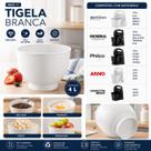 Tigela Branca 4L Plástico Resistente para Batedeira Multiuso Mondial Fácil Limpeza e Durabilidade