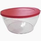 Tigela Clear 4 Litros Transparente com Tampa Vermelha