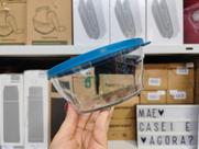 Tigela Clear Tupperware 990 ml Transparente e Azul