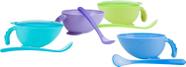Tigela de alimentação antiderrapante Nuby Comfort Grip com tampa e colher