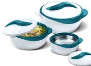 Tigela de salada/sopa Pinnacle com isolamento térmico com tampa, 3 unidades