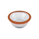 Tigela de Vidro Prática Com Tampa Redonda 600 ml Marinex
