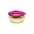 Tigela Duo 240ML Translúcida e Tampa Rosa Tupperware