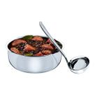 Tigela Funda Com Concha De Aço Inox Para Servir Feijão Caldos Sopas Cremes Conjunto Cozinha 2 Peças Multiuso Bowl Bacia Escumadeira